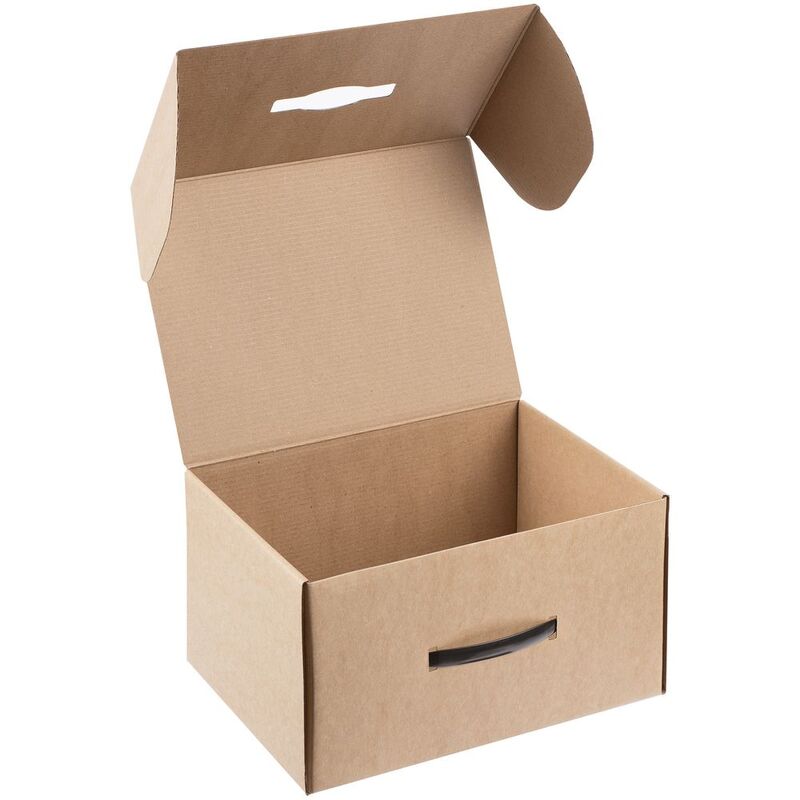 Коробка Matter High Light, крафт с черной ручкой арт.19173.03