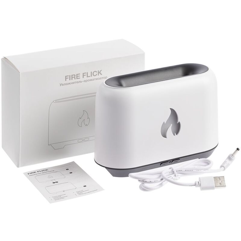 Увлажнитель-ароматизатор Fire Flick с имитацией пламени, белый арт.16899.60