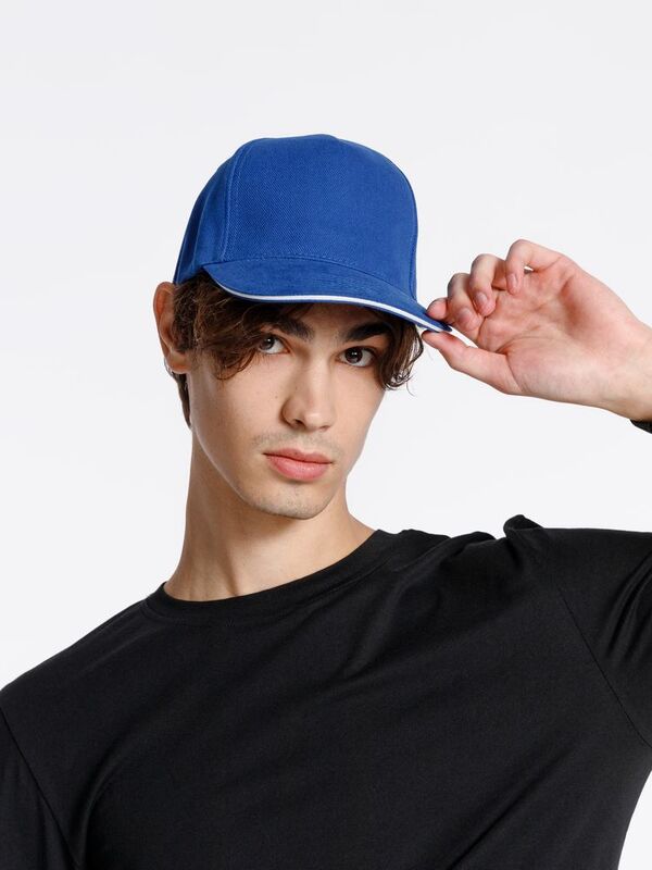 Бейсболка Classic, ярко-синяя с белым кантом арт.15848.44