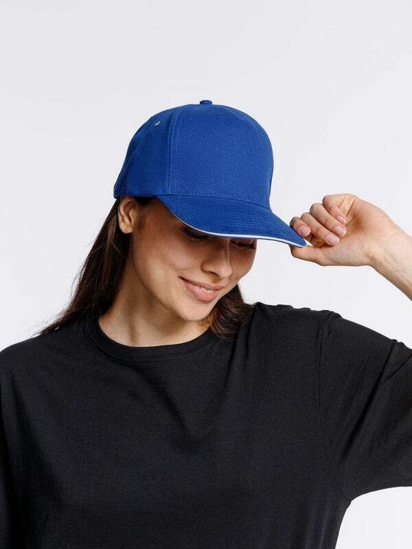 Бейсболка Classic, ярко-синяя с белым кантом арт.15848.44