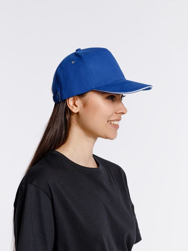 Бейсболка Classic, ярко-синяя с белым кантом арт.15848.44
