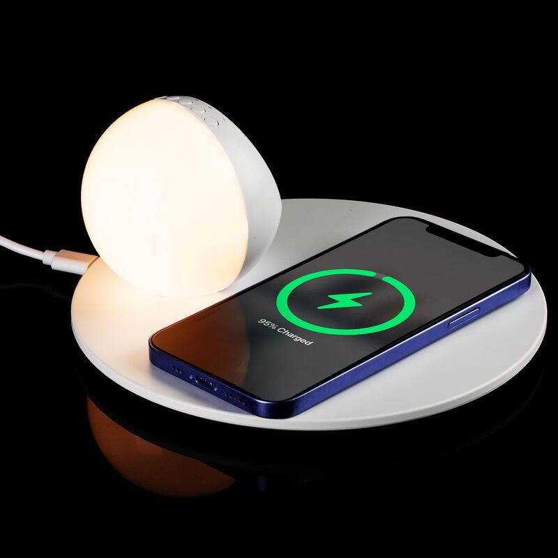 Станция беспроводной зарядки с часами и подсветкой GlobeBee, белая арт.16365.60
