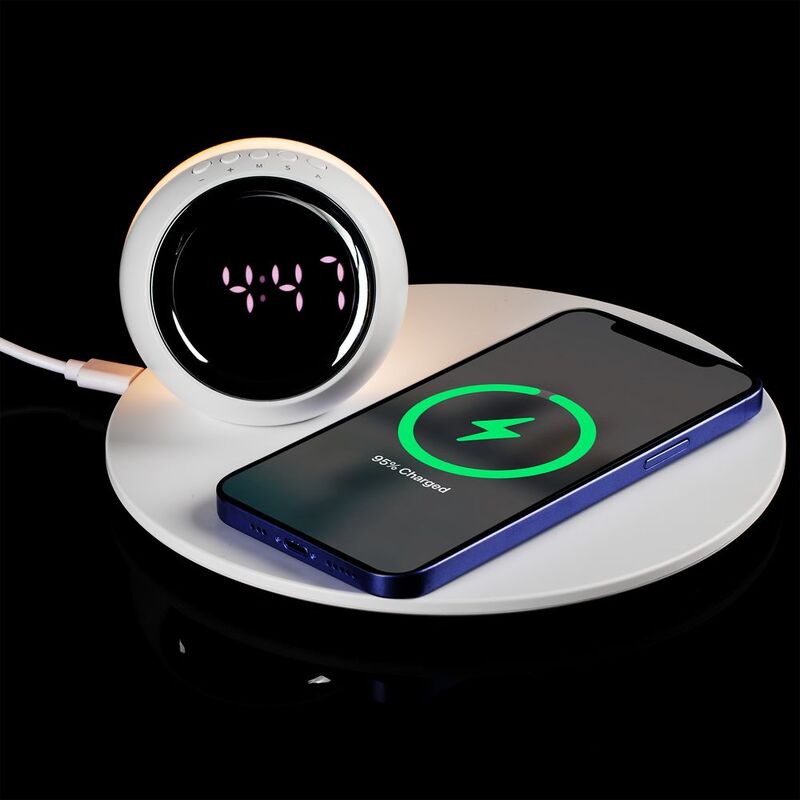 Станция беспроводной зарядки с часами и подсветкой GlobeBee, белая арт.16365.60