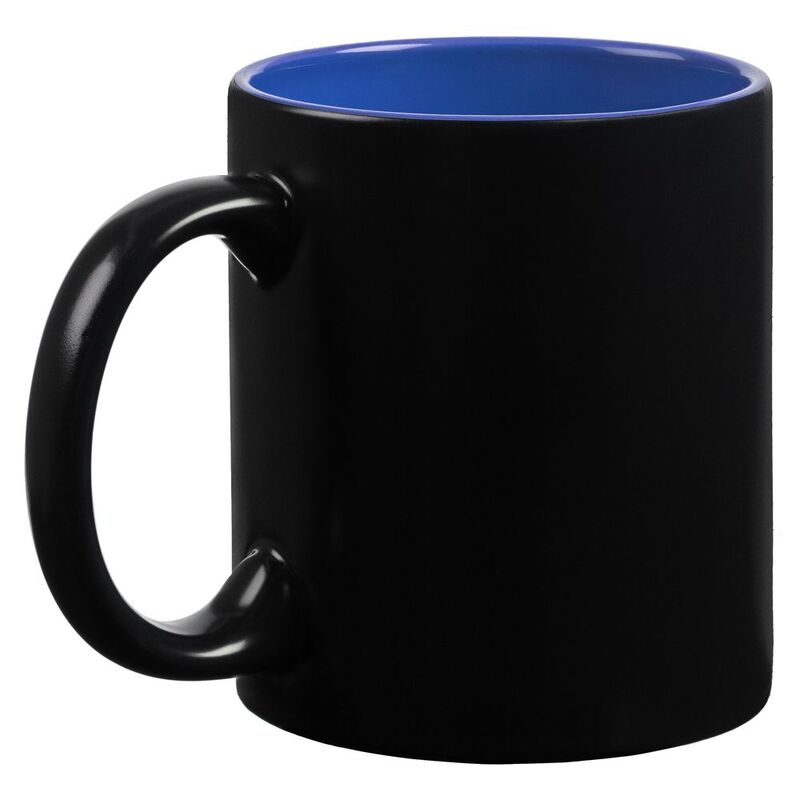 Кружка-хамелеон On Display, матовая, черная со светло-синим арт.10869.42