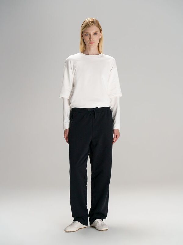 Футболка оверсайз с двойным рукавом Kosmos, молочно-белая арт.19180.60