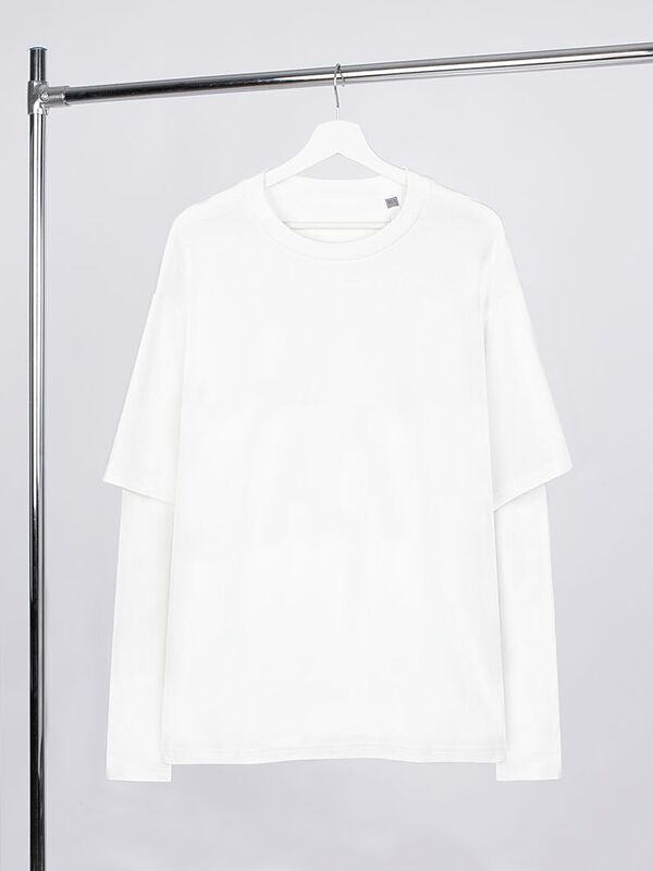 Футболка оверсайз с двойным рукавом Kosmos, молочно-белая арт.19180.60