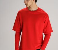 Футболка оверсайз с двойным рукавом Kosmos, красная арт.19180.50