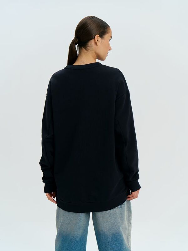 Свитшот оверсайз унисекс Omnifit, черный арт.19182.30