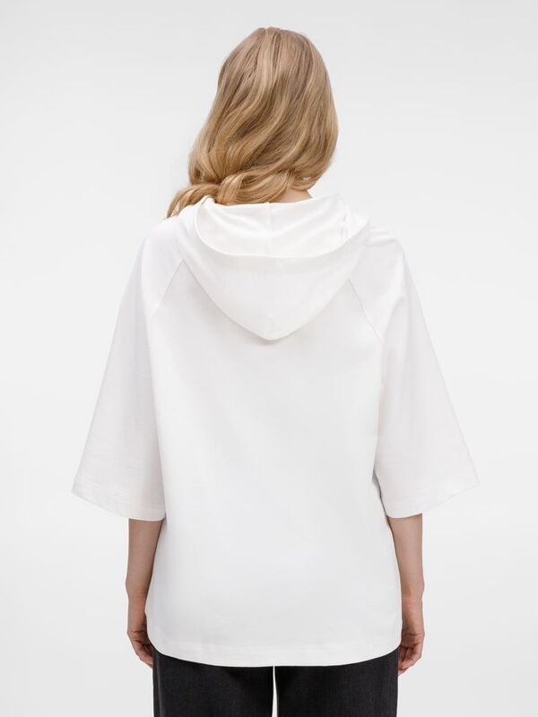 Футболка оверсайз унисекс с капюшоном Neofit, молочно-белая арт.19186.60