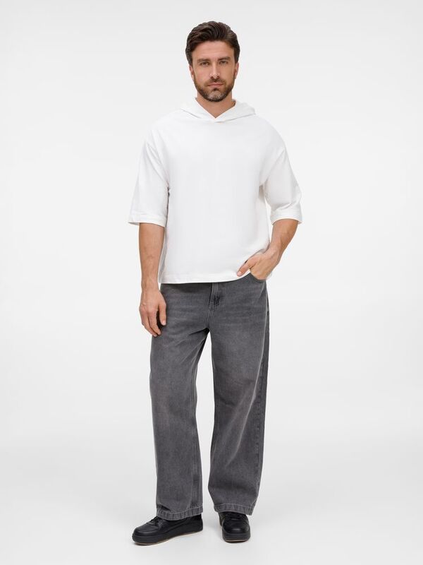 Футболка оверсайз унисекс с капюшоном Neofit, молочно-белая арт.19186.60