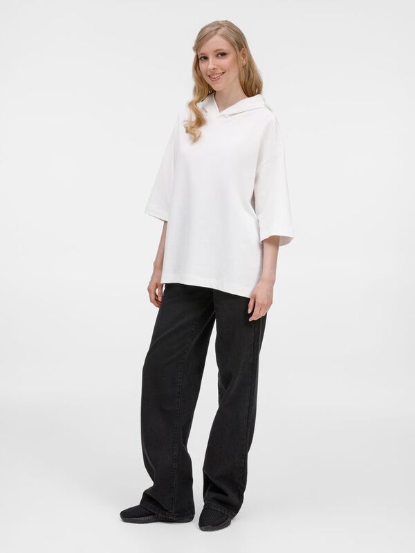 Футболка оверсайз унисекс с капюшоном Neofit, молочно-белая арт.19186.60