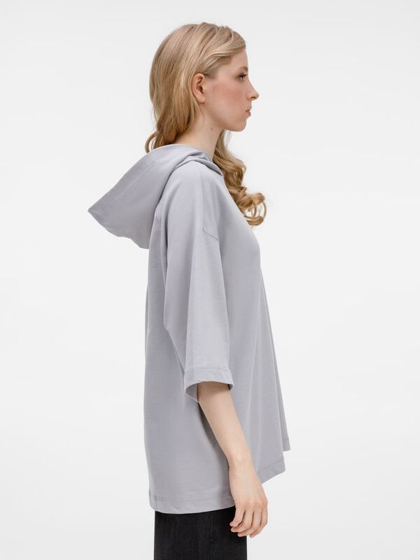 Футболка оверсайз унисекс с капюшоном Neofit, светло-серая арт.19186.10