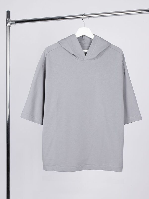 Футболка оверсайз унисекс с капюшоном Neofit, светло-серая арт.19186.10