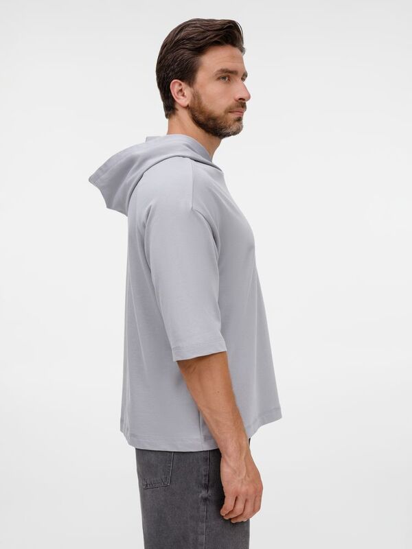 Футболка оверсайз унисекс с капюшоном Neofit, светло-серая арт.19186.10