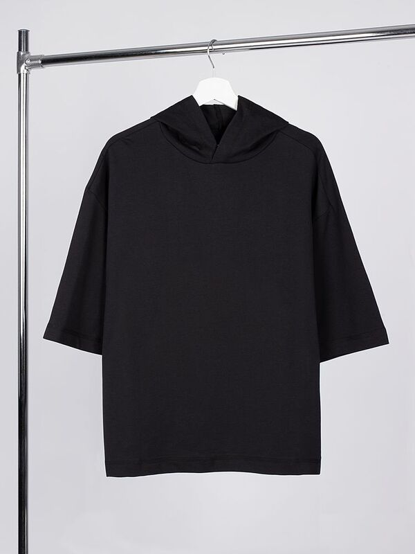 Футболка оверсайз унисекс с капюшоном Neofit, черная арт.19186.30