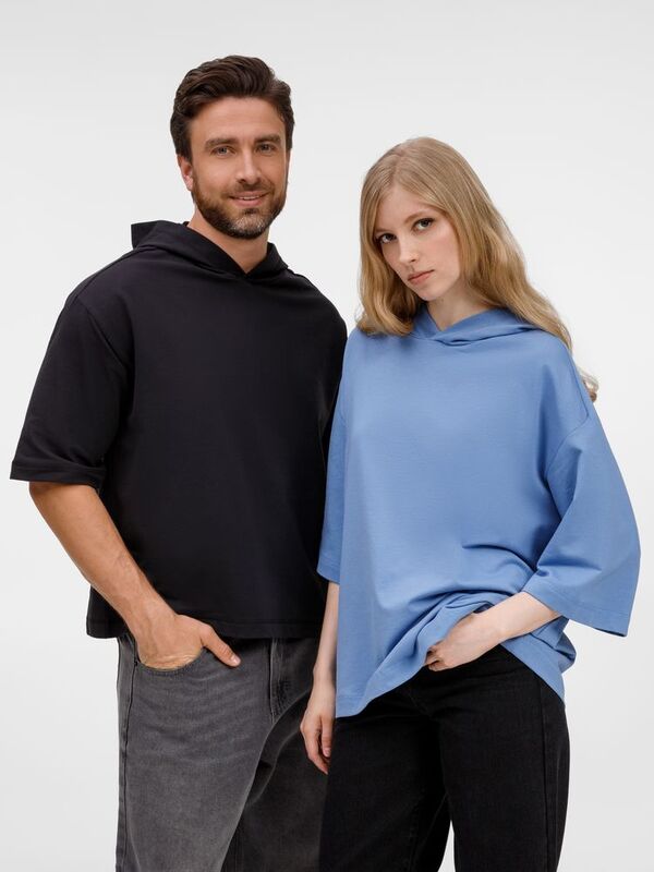 Футболка оверсайз унисекс с капюшоном Neofit, черная арт.19186.30