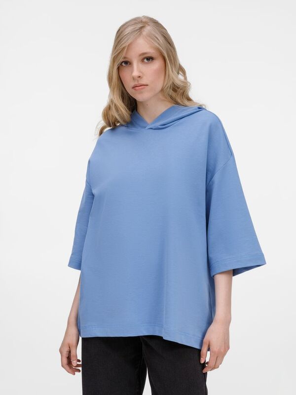 Футболка оверсайз унисекс с капюшоном Neofit, синяя арт.19186.44