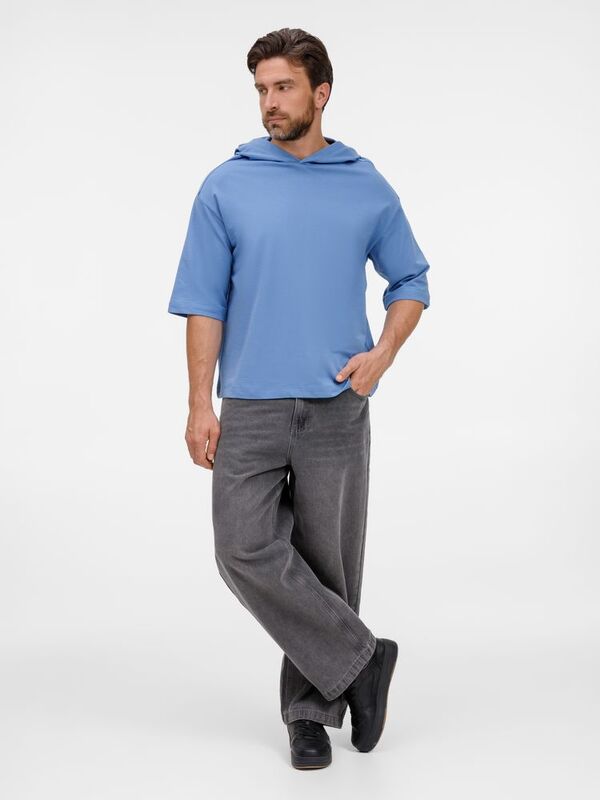 Футболка оверсайз унисекс с капюшоном Neofit, синяя арт.19186.44