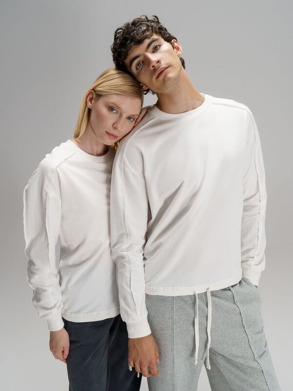 Свитшот унисекс Vozduh, молочно-белый арт.19187.60