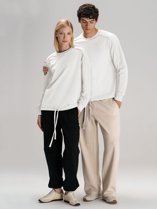 Свитшот унисекс Vozduh, молочно-белый арт.19187.60