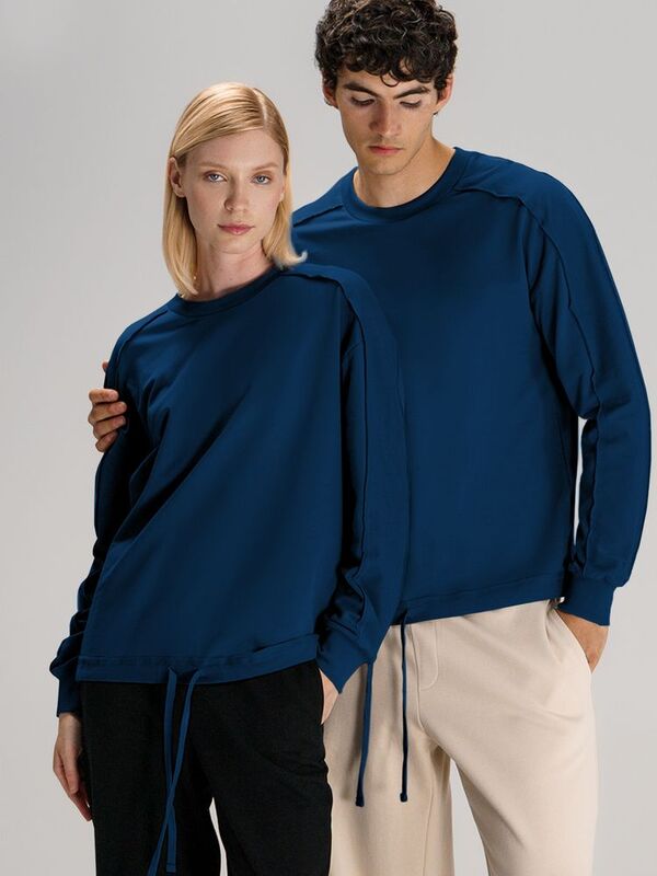 Свитшот унисекс Vozduh, темно-синий арт.19187.40