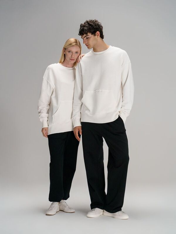 Свитшот оверсайз унисекс Vozduh, молочно-белый арт.19188.60
