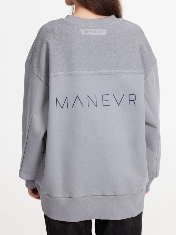 Свитшот оверсайз унисекс Vozduh, светло-серый арт.19188.10