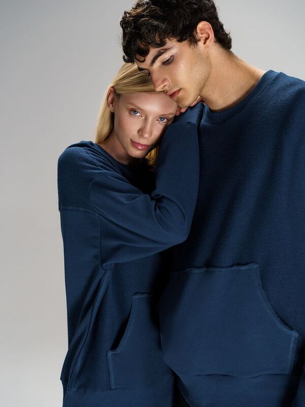 Свитшот оверсайз унисекс Vozduh, темно-синий арт.19188.40