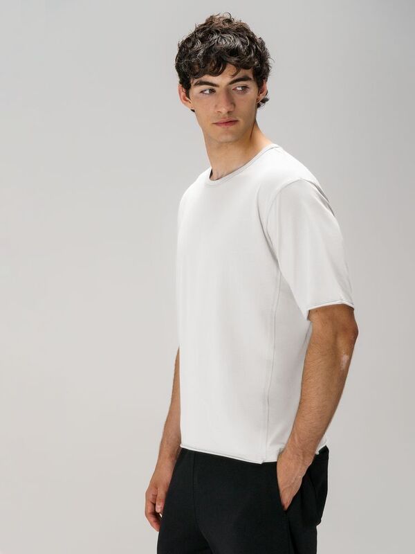 Футболка оверсайз унисекс Vozduh, молочно-белая арт.19189.60