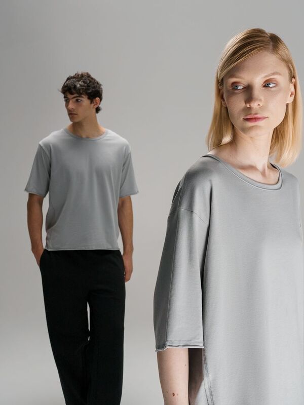 Футболка оверсайз унисекс Vozduh, светло-серая арт.19189.10