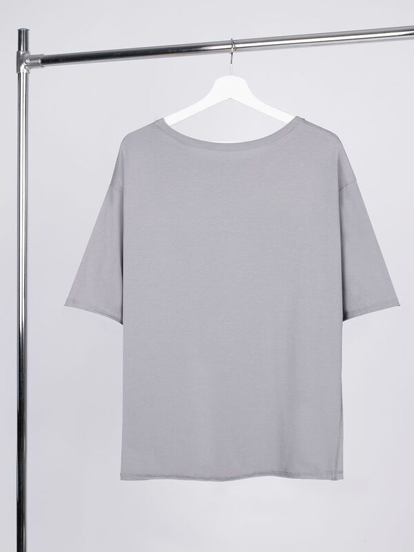 Футболка оверсайз унисекс Vozduh, светло-серая арт.19189.10