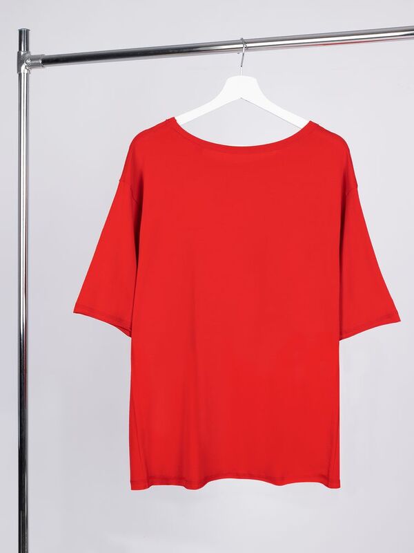 Футболка оверсайз унисекс Vozduh, красная арт.19189.50