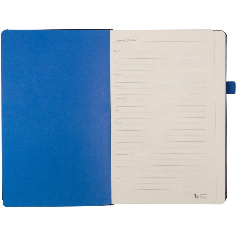 Ежедневник Ton, недатированный, черный с синим арт.16770.43