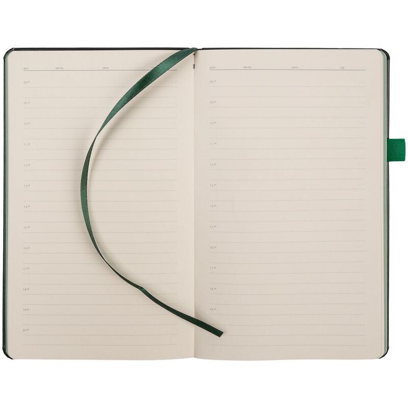 Ежедневник Ton, недатированный, черный с зеленым арт.16770.93