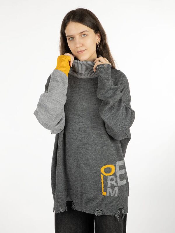 Свитер оверсайз Tricksy Net Grunge на заказ, полушерсть арт.18542.02