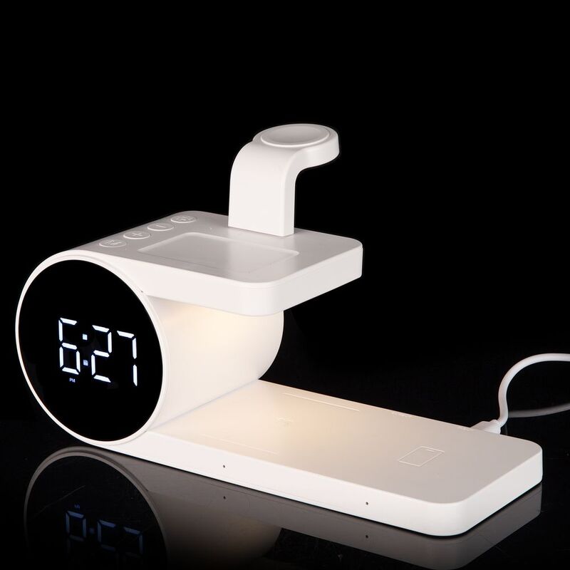 Станция беспроводной зарядки с часами fullStack, белая арт.16460.60