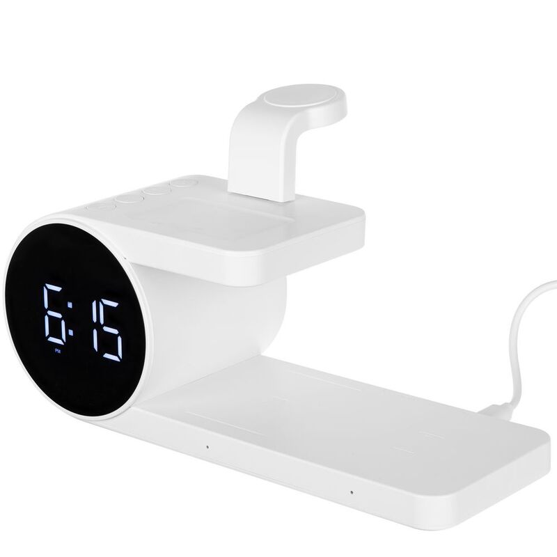 Станция беспроводной зарядки с часами fullStack, белая арт.16460.60