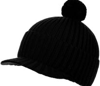 Вязаная шапка с козырьком Peaky, черная арт.16925.30