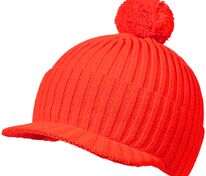 Вязаная шапка с козырьком Peaky, красная (кармин) арт.16925.52