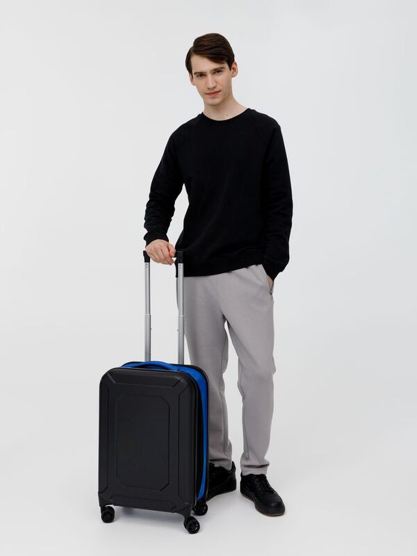 Чемодан Platta, черный с синим арт.16499.34