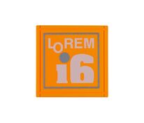 Лейбл из ПВХ Dzeta, L, оранжевый неон арт.16558.22