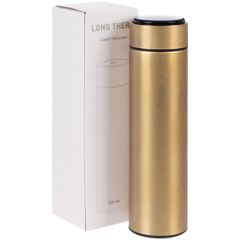 Смарт-бутылка с заменяемой батарейкой Long Therm, золотистая арт.14314.00