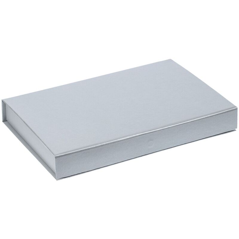 Коробка Silk с ложементом под ежедневник 13x21 см, флешку и ручку, ver. 2, серая арт.17238.10
