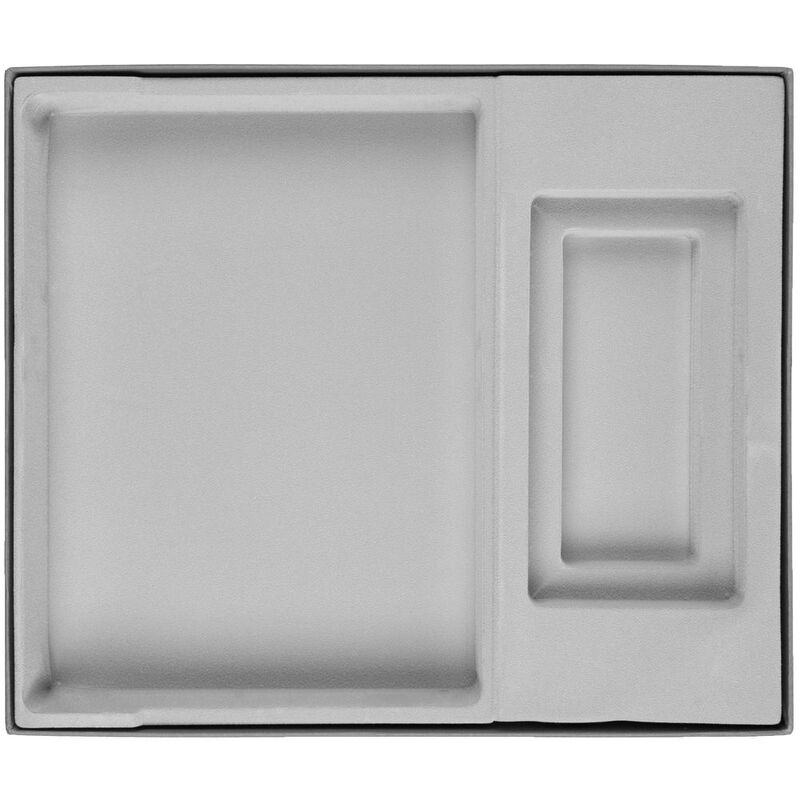 Коробка Overlap с ложементом под ежедневник и аккумулятор, ver.2, серая арт.17244.10