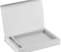 Коробка Silk с флокированным ложементом под ежедневник и ручку, ver. 2, белая арт.17245.60