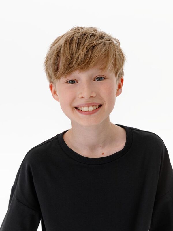 Футболка детская оверсайз Teezer, черная арт.16963.30