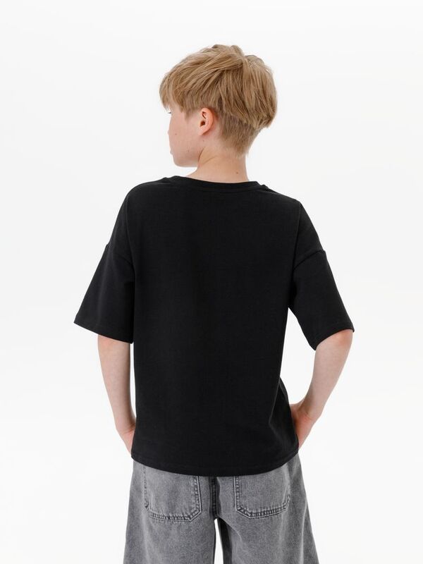 Футболка детская оверсайз Teezer, черная арт.16963.30