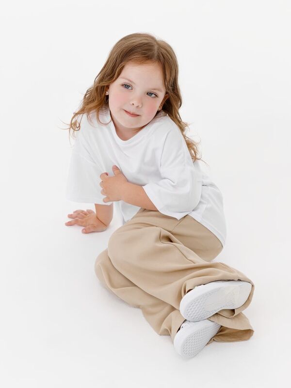 Футболка детская оверсайз Teezer, белая арт.16963.60