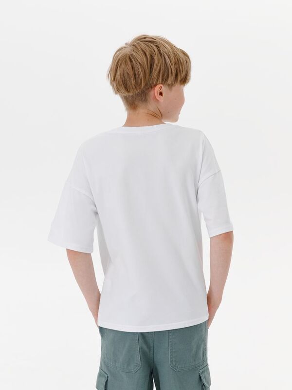 Футболка детская оверсайз Teezer, белая арт.16963.60