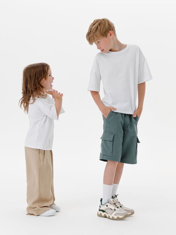 Футболка детская оверсайз Teezer, белая арт.16963.60